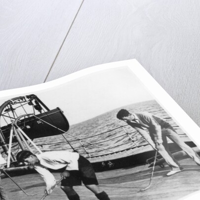 Deck hockey on board the battleship HMS Nelson by Anonymous