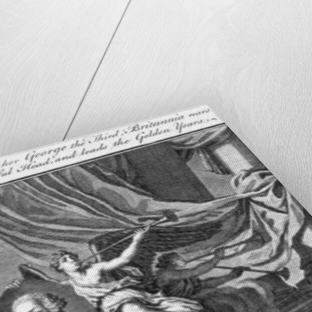 Proud of her George III; Britannia rears her chearful head, and leads the golden years by Anonymous