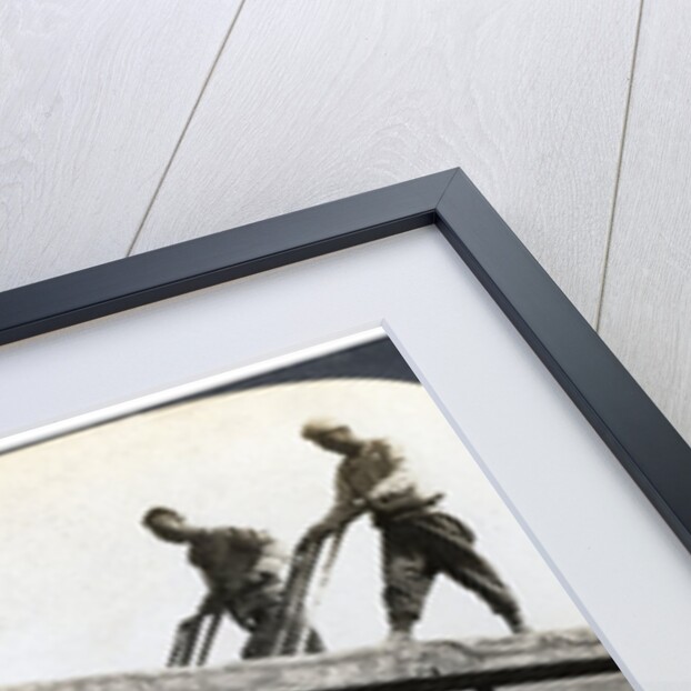 Chinese men sawing timber for the Japanese army, Manchuria, Russo-Japanese war by Keystone View Company