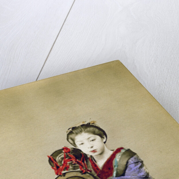 Geisha playing the tsuzumi, Japan by Felice Beato