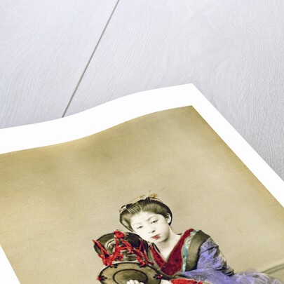Geisha playing the tsuzumi, Japan by Felice Beato