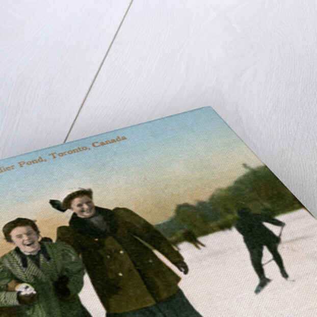 Canadian Winter Sports: A Jolly Trio, Grenadier Pond, Toronto, Canada by Valentine & Sons