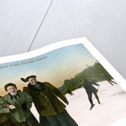 Canadian Winter Sports: A Jolly Trio, Grenadier Pond, Toronto, Canada by Valentine & Sons