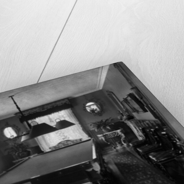 Edwardian room with snooker table by Anonymous