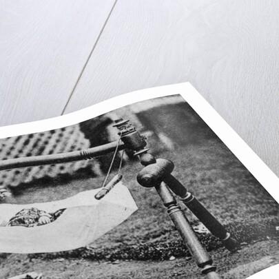 Hindu baby and cradle, India by Anonymous