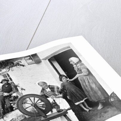 Spinning wool yarn, Cliffony, Sligo by R Welch