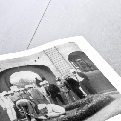 The Prince of Wales planting a tree at the Kumasi Church College, Ghana by Anonymous