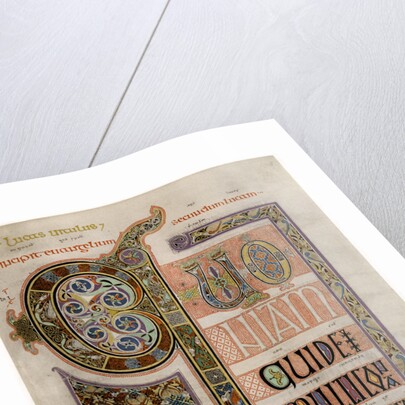 Page of illuminated text from the Gospel of St Luke by Anonymous
