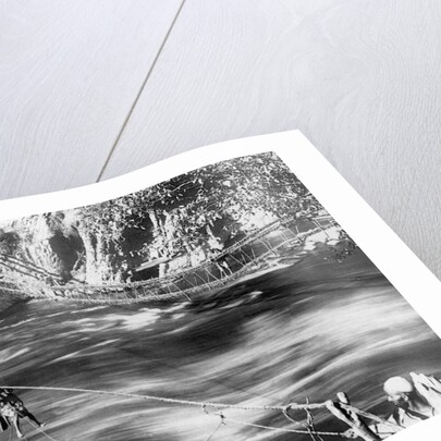 Rope bridge, Jhelum Valley, Kashmir, India by F Bremner