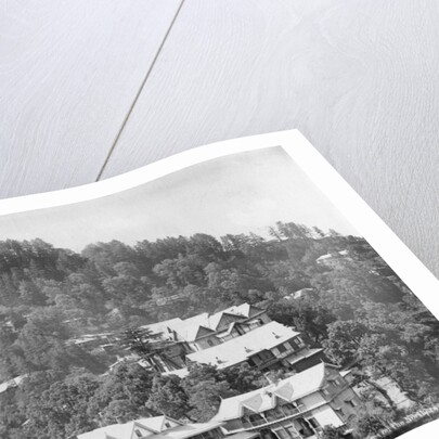 'Elysium Hotel, houses on the nothern slopes of Jakko', Shimla, India by Anonymous