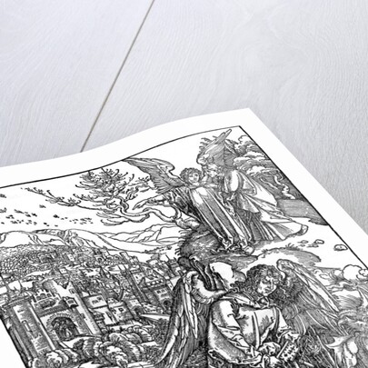 The angel holding the keys of the abyss by Albrecht Dürer