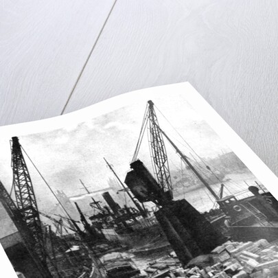 Cargo being unloaded at the docks, Upper Pool, London by Fox