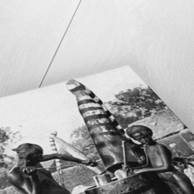 Sesame mill painted in honour of a Hindu goddess, India by Ewing Galloway