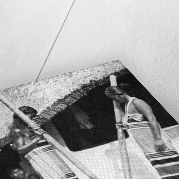 Newar women pounding grain, Nepal by Ewing Galloway