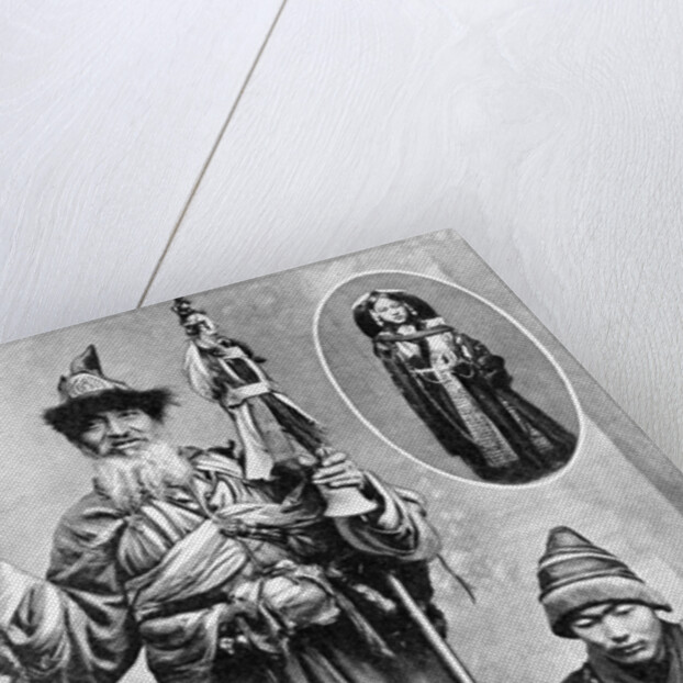 Tibetan priests by Ewing Galloway