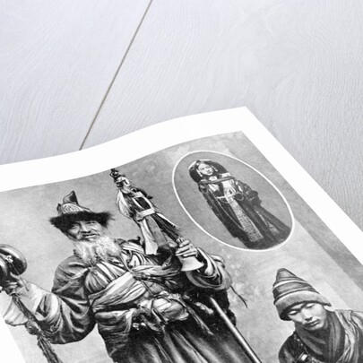 Tibetan priests by Ewing Galloway