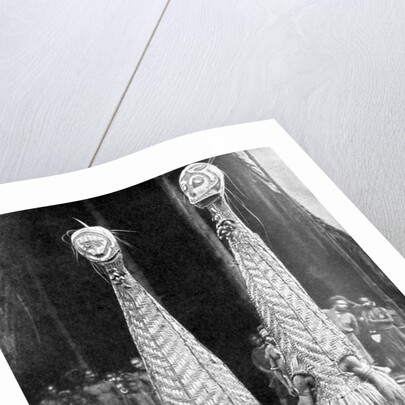 Goblin masks and visors worn as beauty aids, Papua, New Guinea by Fox Photos