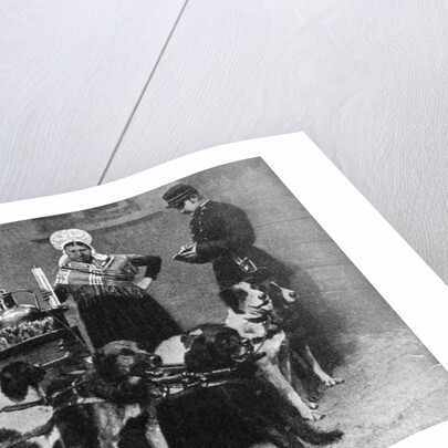 A milkwoman with a government inspector, Belgium by Anonymous