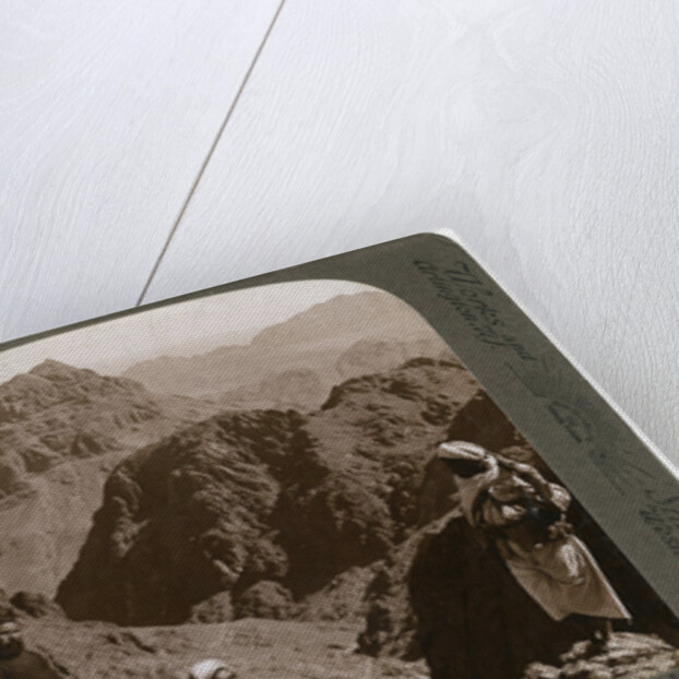 Mount of Moses, where the law was given to Israel's leader, the Sinai wilderness by Underwood & Underwood