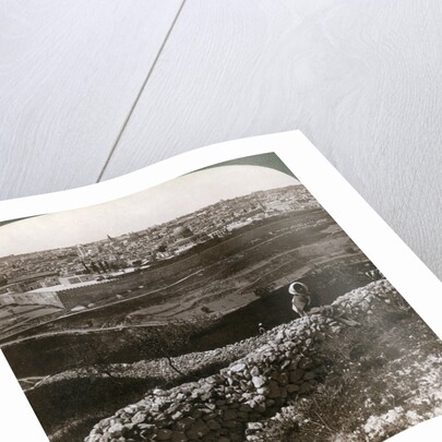 Jerusalem, as seen from the south-east, showing the site of the temple, Palestine by Underwood & Underwood