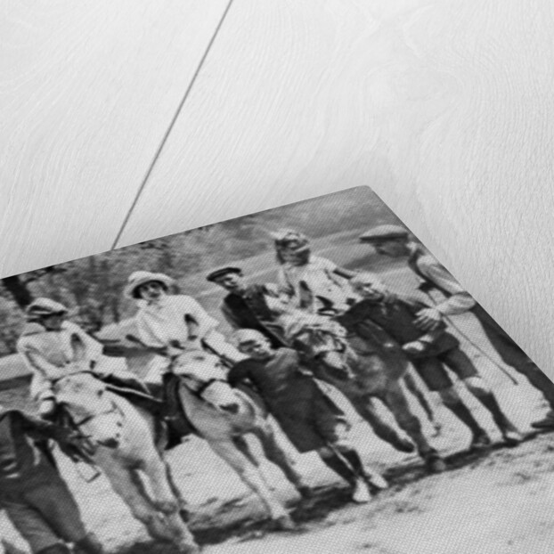 A donkey ride on a bank holiday on Hamstead Heath, London by Anonymous