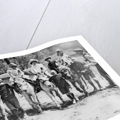 A donkey ride on a bank holiday on Hamstead Heath, London by Anonymous