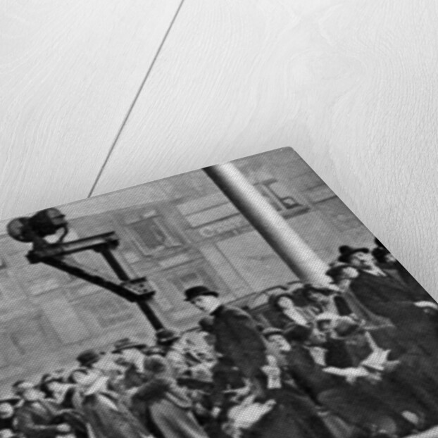 A bank holiday crowd waiting for a train to Margate, London by Anonymous