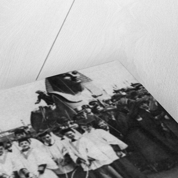 Choirboys of St Clement Danes beating the boundary-marks with long wands, London by Anonymous