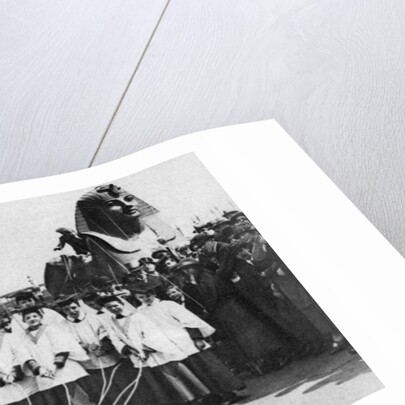 Choirboys of St Clement Danes beating the boundary-marks with long wands, London by Anonymous