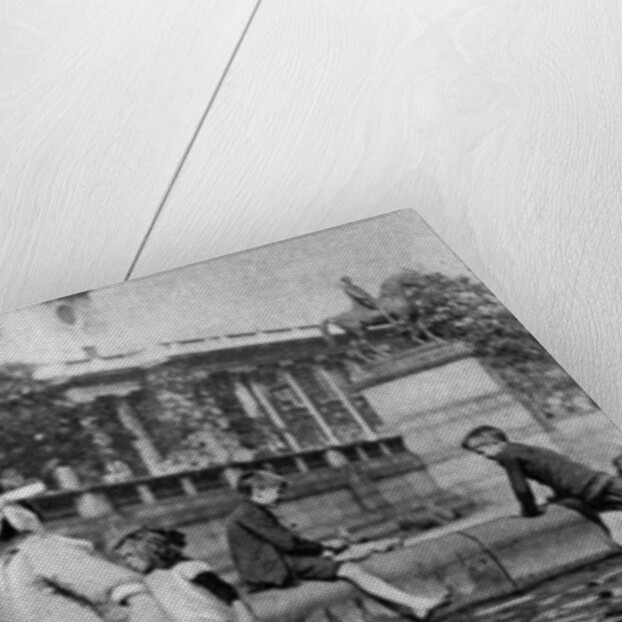 Children paddling in the fountains at Trafalgar Square, London by Whiffin