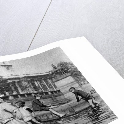 Children paddling in the fountains at Trafalgar Square, London by Whiffin