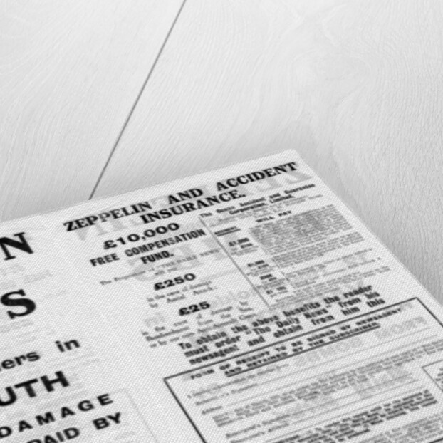 Zeppelin and accident insurance advertisement by Anonymous