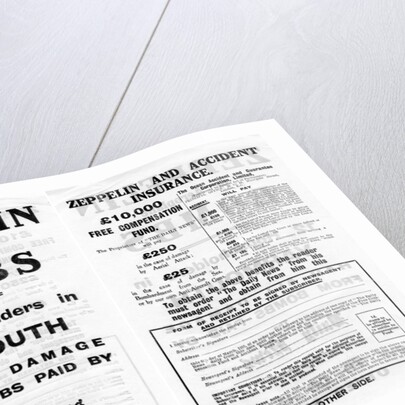 Zeppelin and accident insurance advertisement by Anonymous