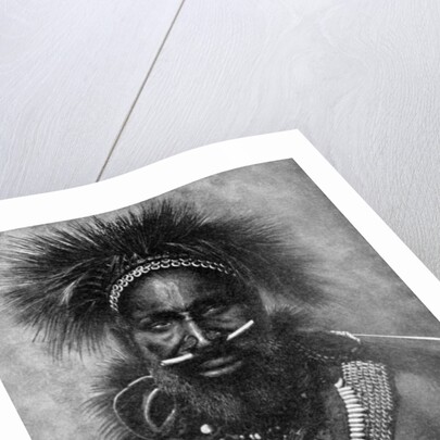 Captain of a company of cannibal fighting men, New Guinea by Anonymous
