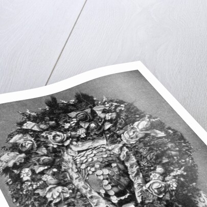 Floral mask of a Bulgarian bride by Anonymous