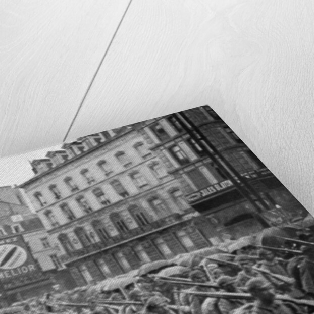 The German army marching through Brussels, First World War by Anonymous