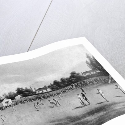 A cricket match in progress at Kennington Oval, London by Anonymous