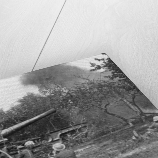 Big railway gun firing during the advance in the west, First World War by Anonymous