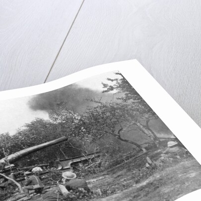 Big railway gun firing during the advance in the west, First World War by Anonymous