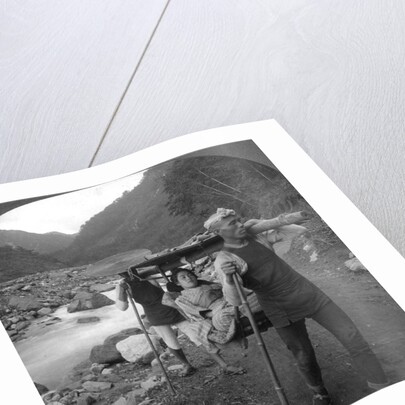 A Japanese kago, occupant and carriers, Japan by BL Singley