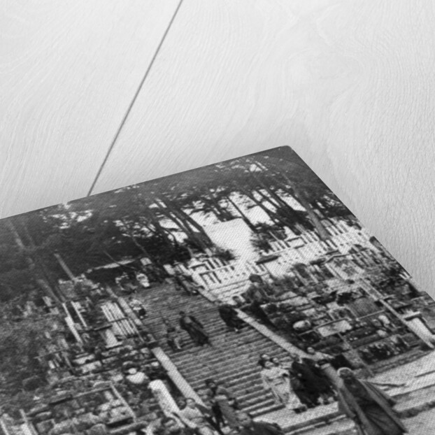 A Buddhist cemetery near Kurodani Monastery, Kyoto, Japan by Underwood & Underwood