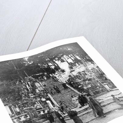 A Buddhist cemetery near Kurodani Monastery, Kyoto, Japan by Underwood & Underwood