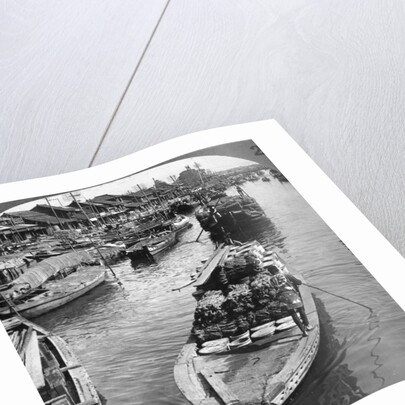 A busy freight canal in Tokyo, Japan by Underwood & Underwood