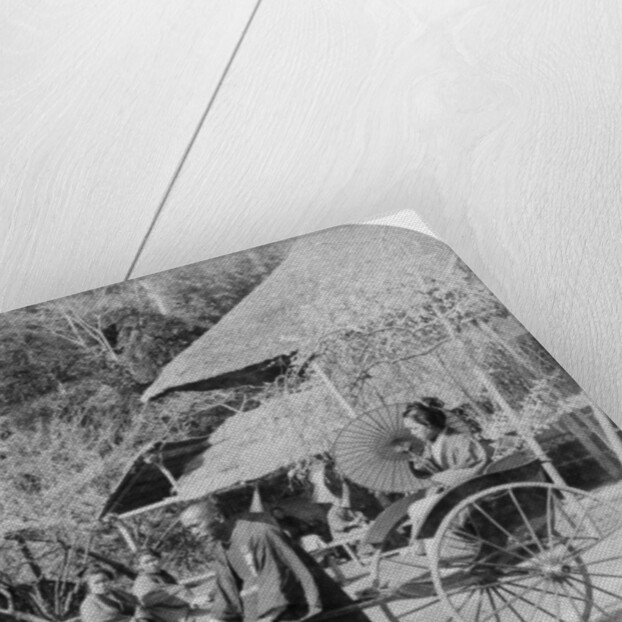 A morning ride in a jinrikisha (rickshaw), Sugita, Japan by Underwood & Underwood