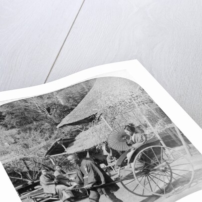 A morning ride in a jinrikisha (rickshaw), Sugita, Japan by Underwood & Underwood