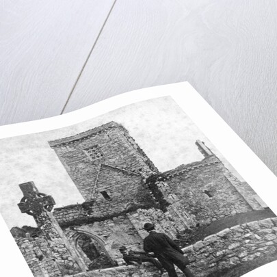 Ruins of the cathedral and St Martin's Cross, Iona, Argyll and Bute, Scotland by George Washington Wilson
