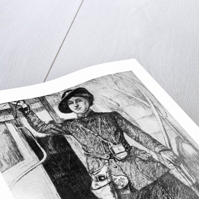 The War at Home: Bus Conductress by Archibald Standish Hartrick