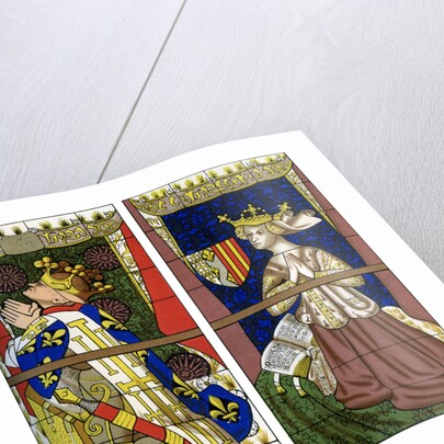 Fragment of a stained glass window in Le Mans Cathedral, Mans, France by Franz Kellerhoven