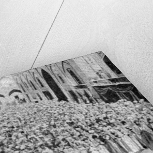 A congregation faces the holy Kaaba in Mecca's mosque, Saudi Arabia by Anonymous