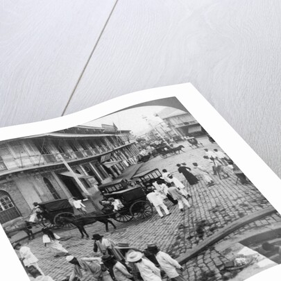 Rosario Street and Binondo Church as seen from Pasig River, Manila, Philippines by Underwood & Underwood